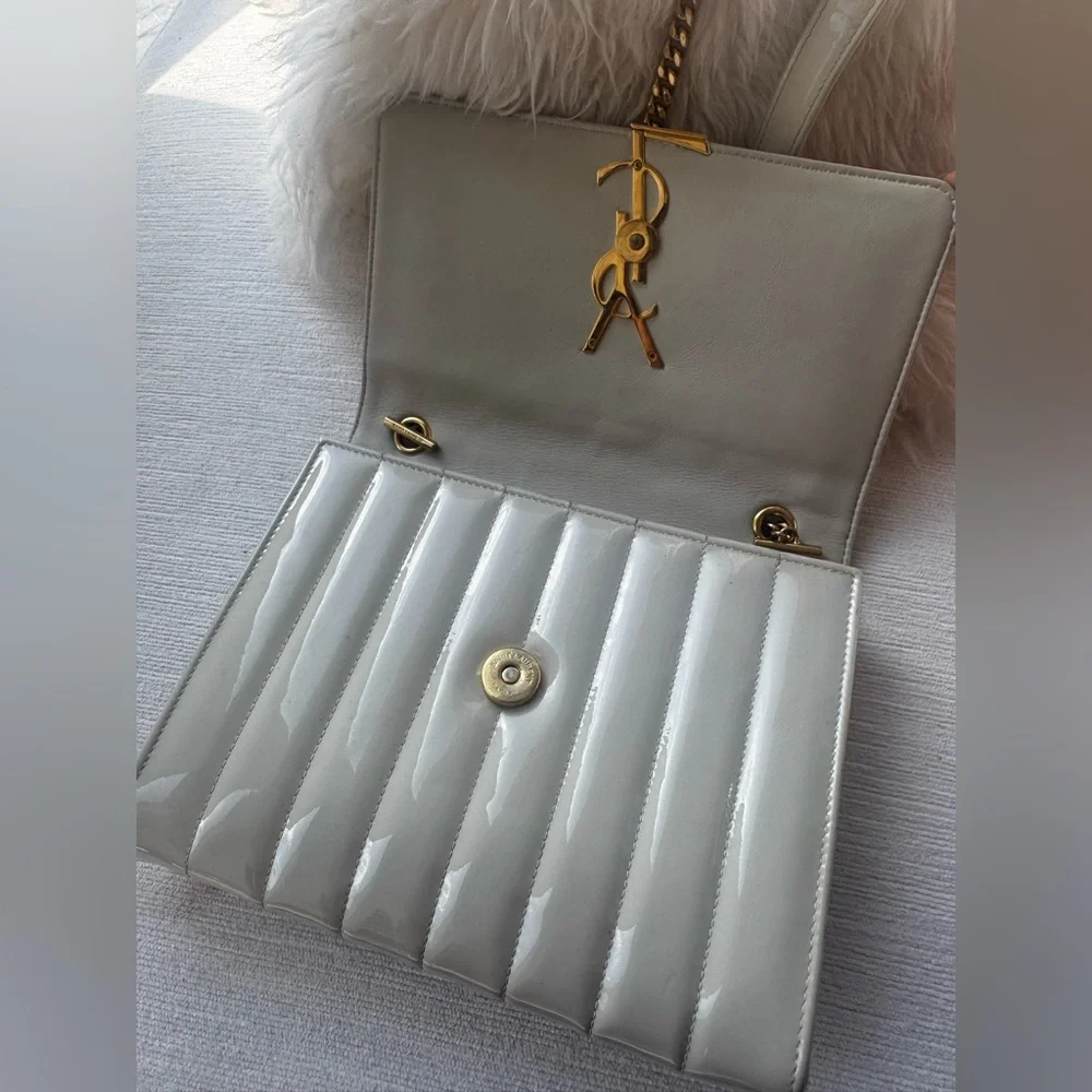 Yves Saint Laurent Glossy Cream Crossbody Bag - Picture 5 of 14